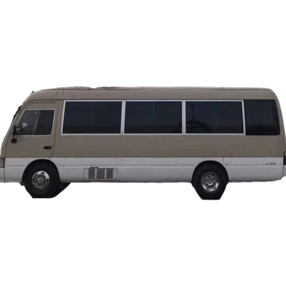 2016 Japan  used good condition Toyotai coaster bus with diesel engine 30 seats white golden  cheap for seal