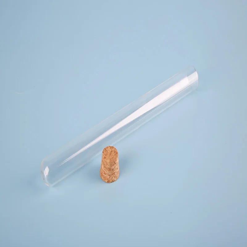 Factory direct Transparent Clear Round  bottom borosilicate glass test tube with bamboo lid