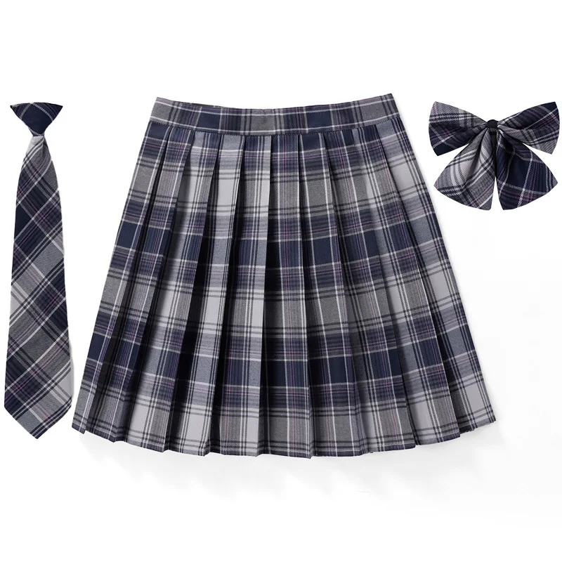 Skirt for kid girls school uniform bottom teen toddlers skirt pleated plaid zipper up A line school clothes plus size
