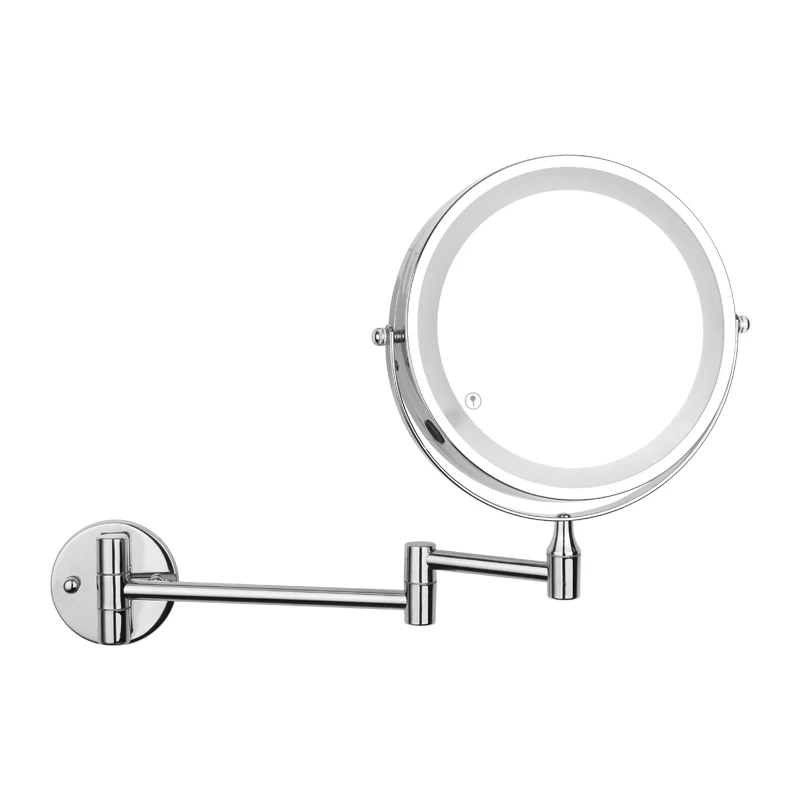 Маленькое светодиодное увеличительное зеркало с сенсорным экраном зеркало для макияжа и светодиодное освещенное зеркало для ванной комнаты