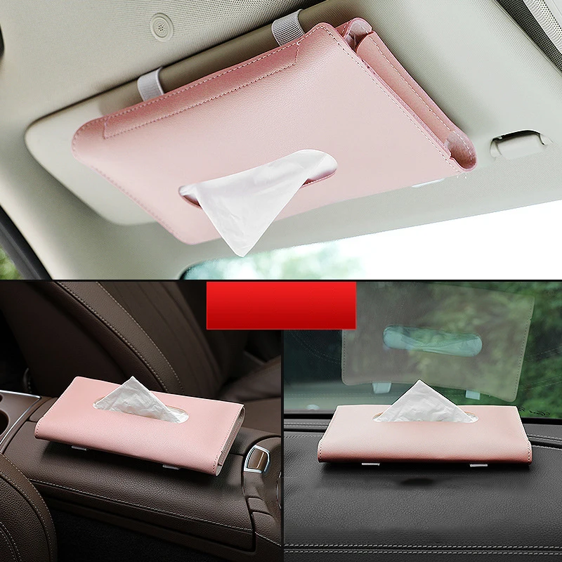 PU Leather Luxury Car Tissue Box Storage Box Decorative Hanging Tissue Box Holder