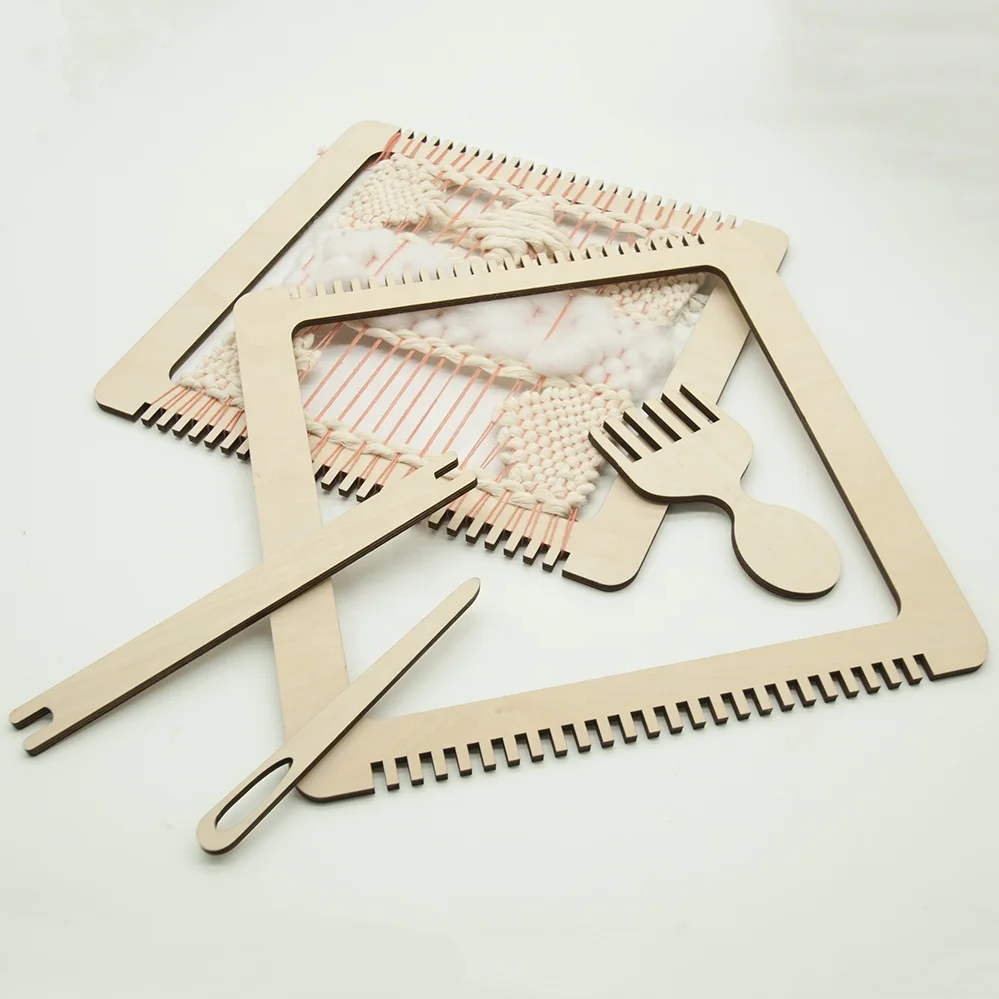 Handmade Craft Crochet Tool Knitting Tool Wooden Weaving Kit DIY Hobby Weaving Loom  28*28 cm