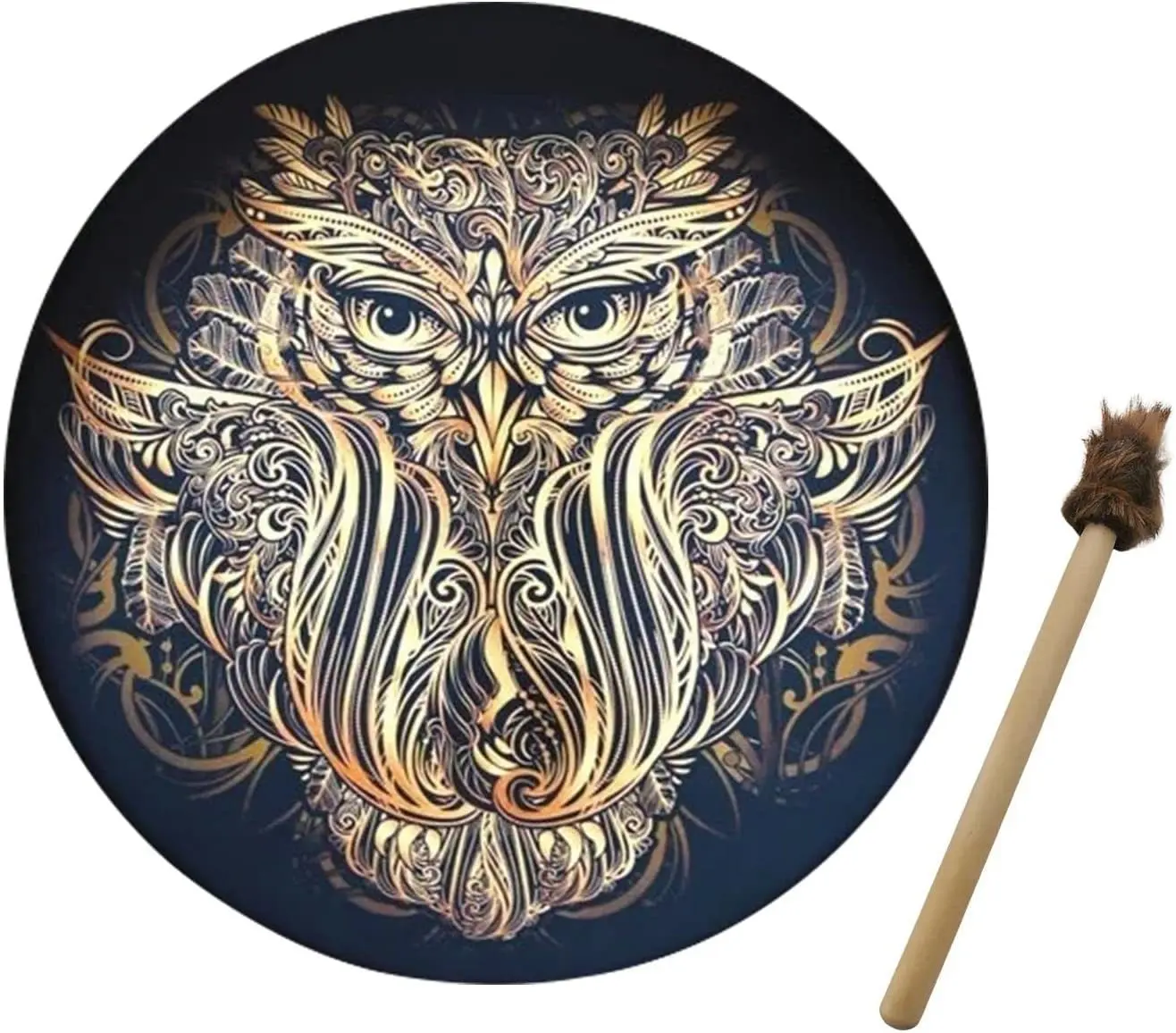 handmade 16inch Shaman drum round with goat skin. Frame Drum