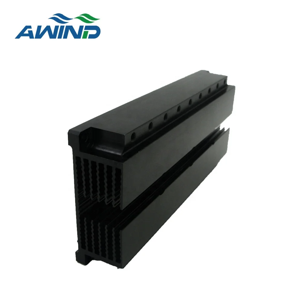 High precision shenzhen CNC machining black aluminum heat sink parts custom power supply heatsinks cooler prices for amplifier