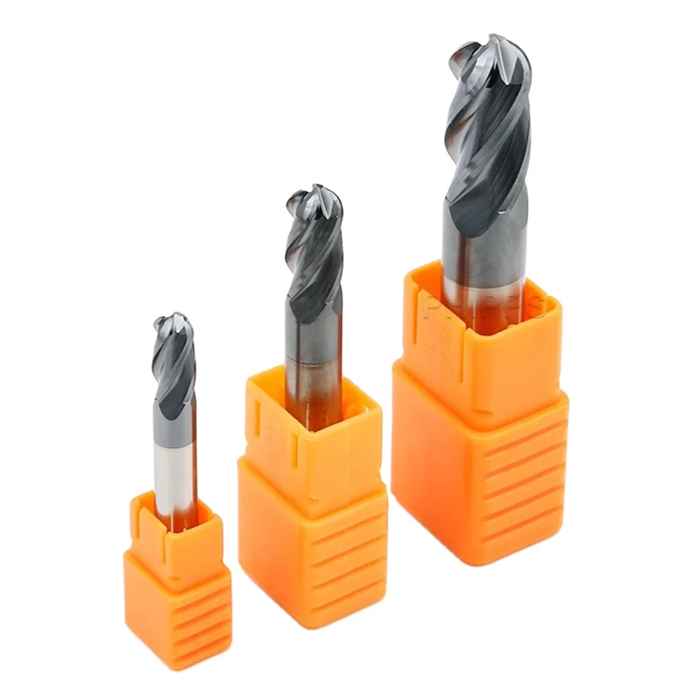PANDA China hot sale  chipboard types  45 grades 1.5 HRC45 4 flute ball nose end mills face milling cutter grinding