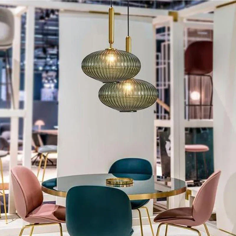 Nordic Glass LED Pendant Lights Creative Living Room Lamp Simple Bedside Lamp Hanging Loft Lighting Chandeliers Lampara