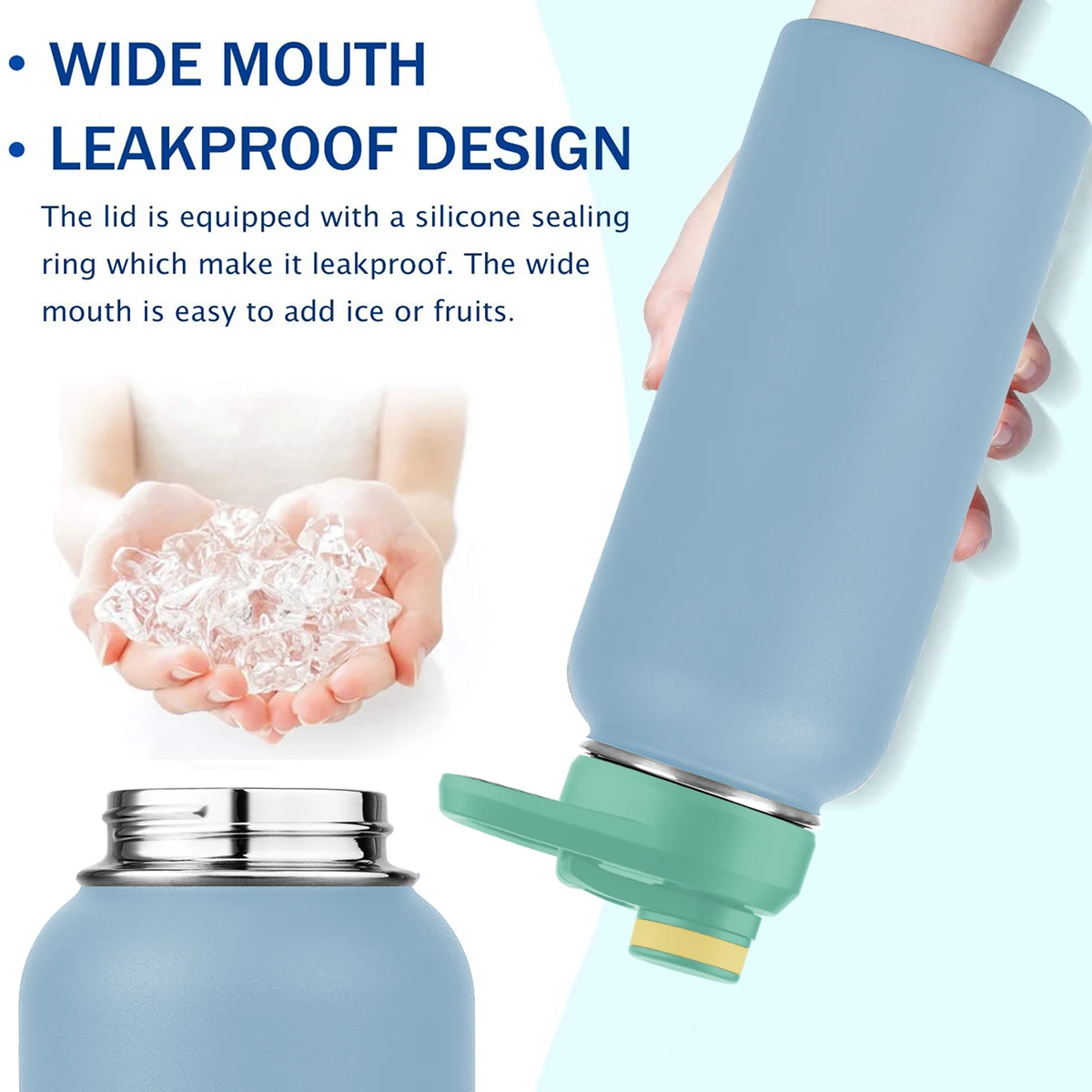 12oz 18oz 24oz 32oz 40oz Water Bottle Leak Proof  Sipping Straw Lid Vacuum Insulated Stainless Steel Travel Water Bottle