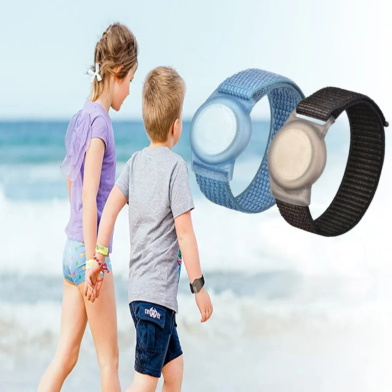 Kids Elders Wristband Compatible with AirTag, Protective Case for AirTags GPS Tracker Holder with Nylon Bracelet