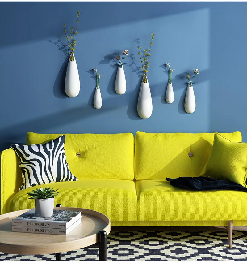 Light Luxury Creative Wall Hanging ceramic Vase Plated Gold Simple Hydroponics Bottle Porcelain Vases for Home Decor