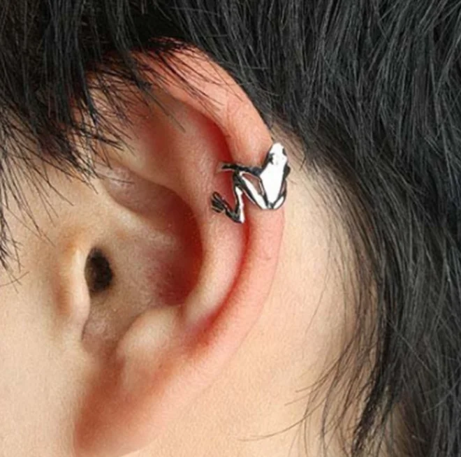 Gold Plated Punk Jewelry Frog Ear Clip Earrings Trendy Fashion for Weddings Parties Gifts Anniversaries