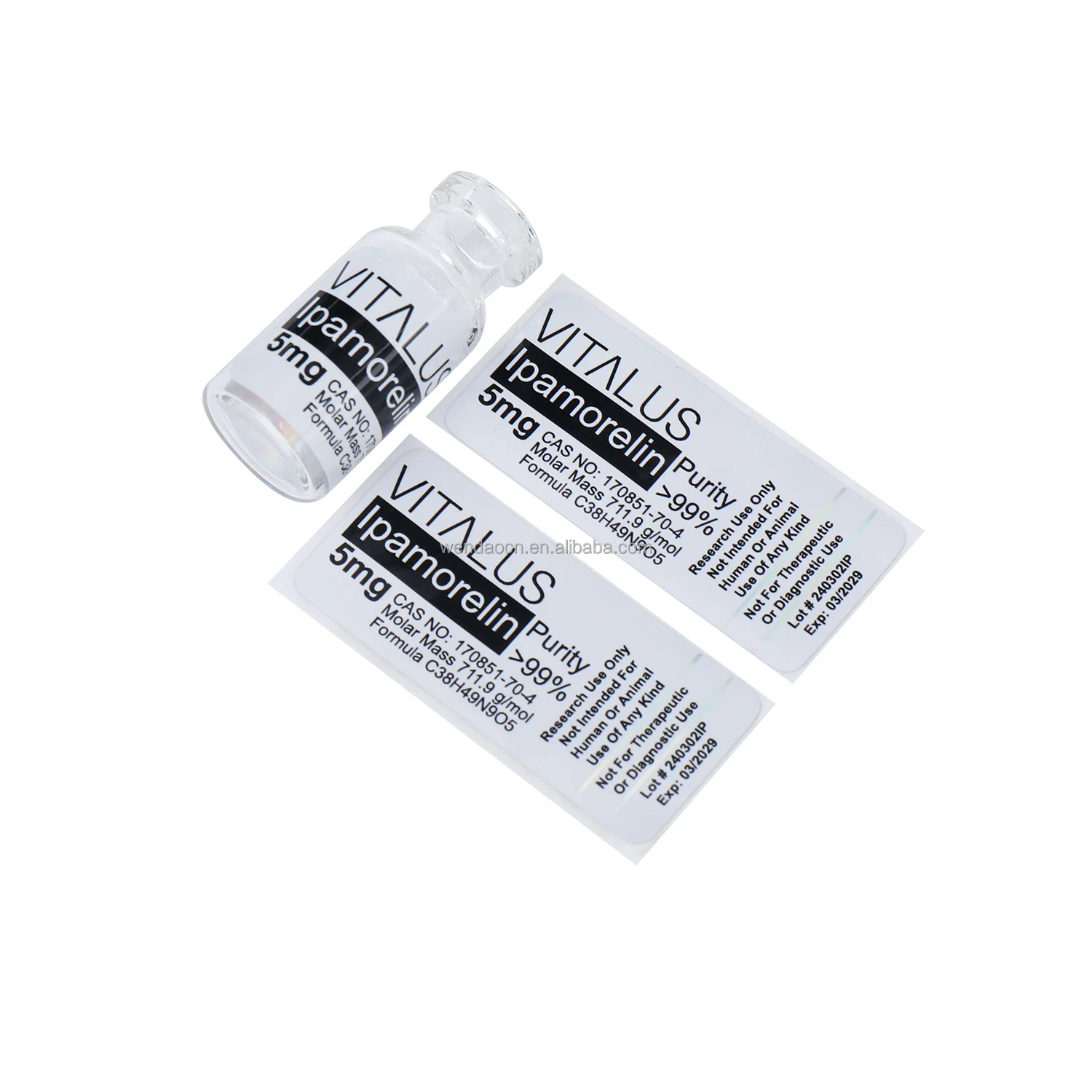 hologram foil peptide injection 2ml 10ml vial pharmaceutical bottle label for vials