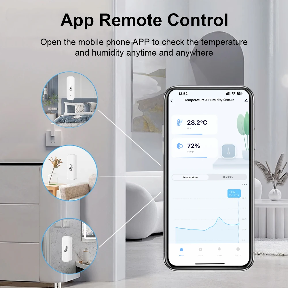 Indoor smart Mini weather station Tuya wireless thermometer sensors humidity meter temperature sensor