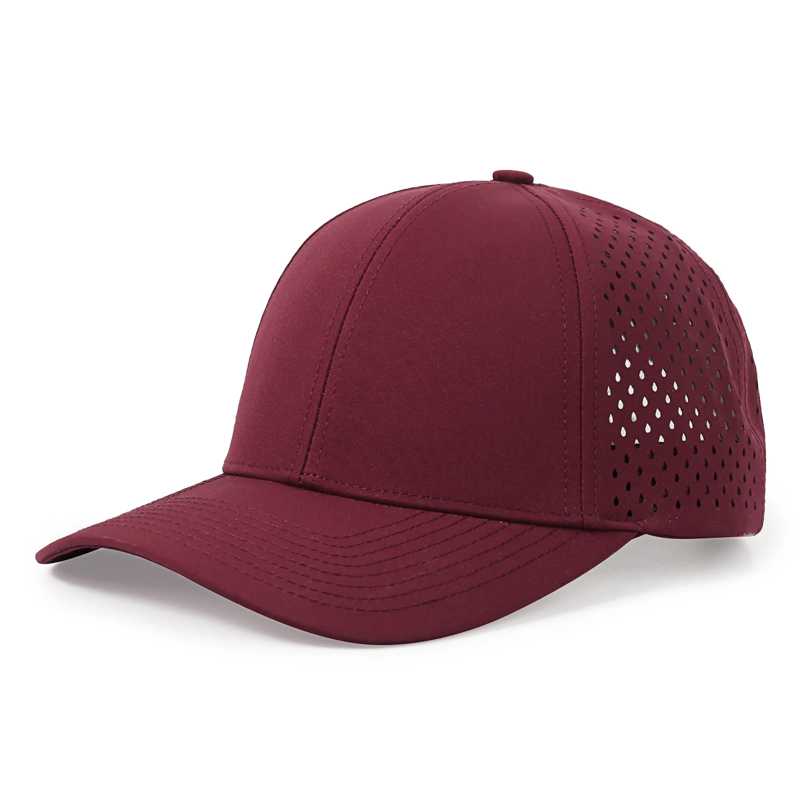 Fashion Laser Cut Hole Perforated Baseball Hat Custom 6 Panel Waterproof Hydro Mesh Cap Trucker Hat