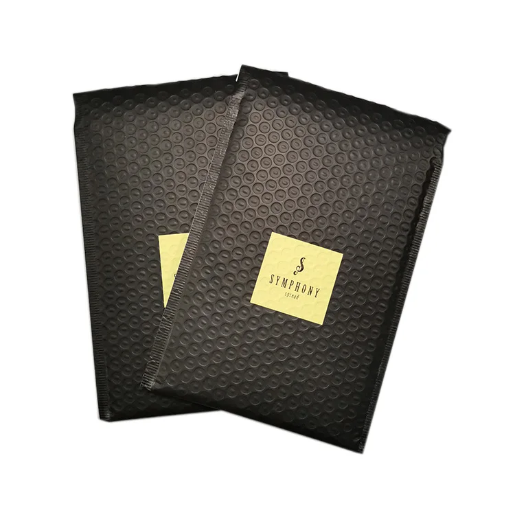 Printed Black Bubble Mailer Waterproof Bubble Packaging Envelopes Plastic Poly Bags