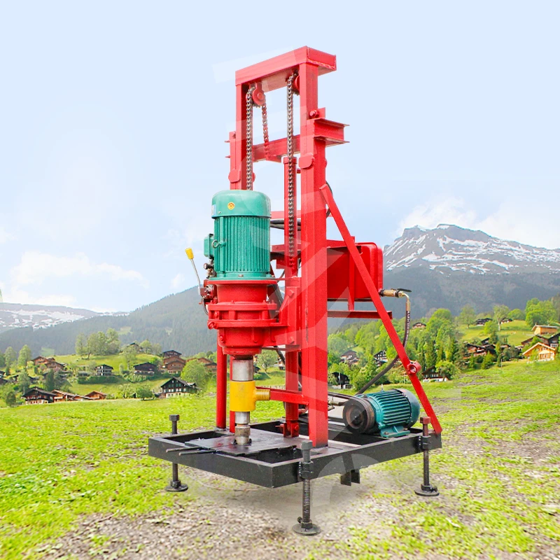 100m Mobile Mini electric rock Soil drilling Water Well Small Motor Drill Rig Machine