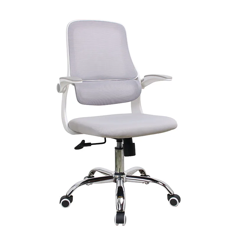 Оптовая продажа, регулируемый подлокотник, тканевый поворотный сетчатый эргономичный офисный компьютерный стул со средней спинкой