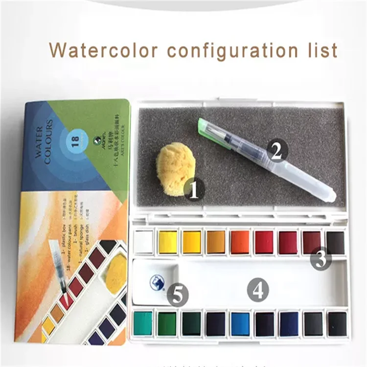 Maries Solid watercolor set 36colors water color paint set with bright color for children and artist