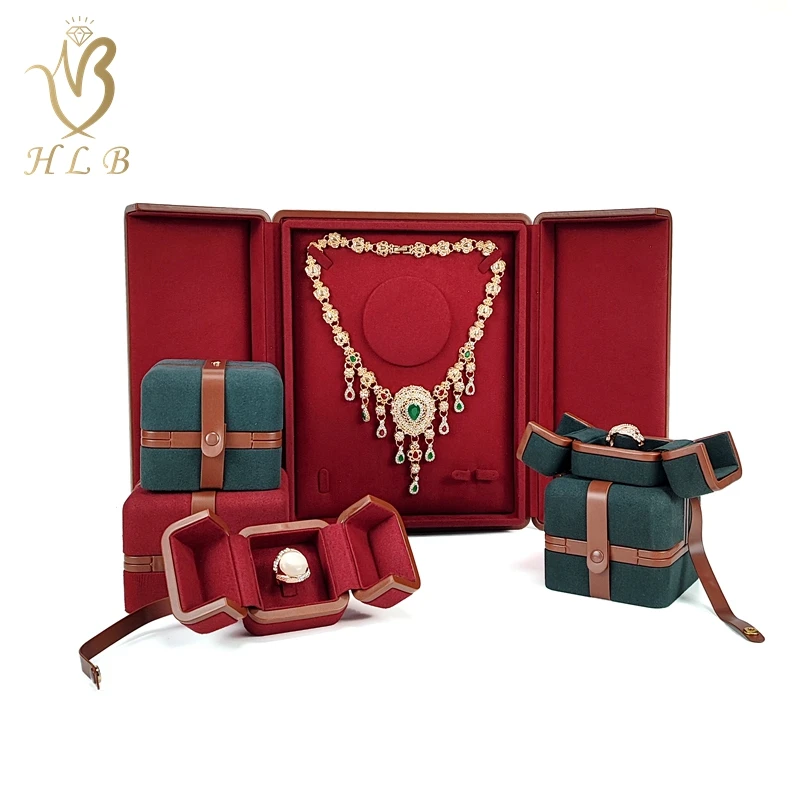 Factory custom wedding gifts box luxury necklace jewelry packaging box full set with unique fancy style