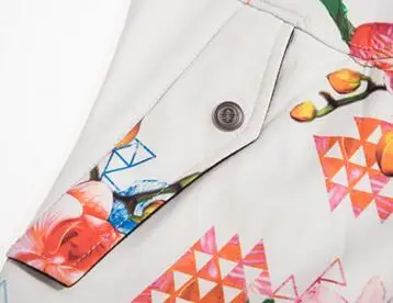 Outdoor custom made women floral printed hooded windbreaker jacket