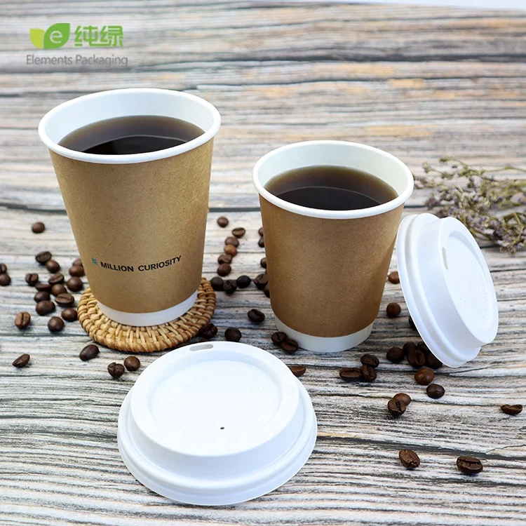 Custom Logo Aqueous Coating Paper Cup Disposable Hot Drinks Paper Coffee Cup Compostable