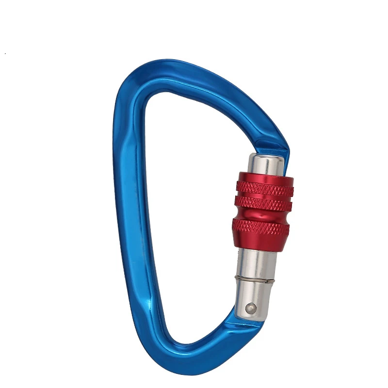 Factory Wholesale No Miin Order Factory Price Custom Logo  D-Shape Screw Gate Carabiner For Climbing Working Aerial Working