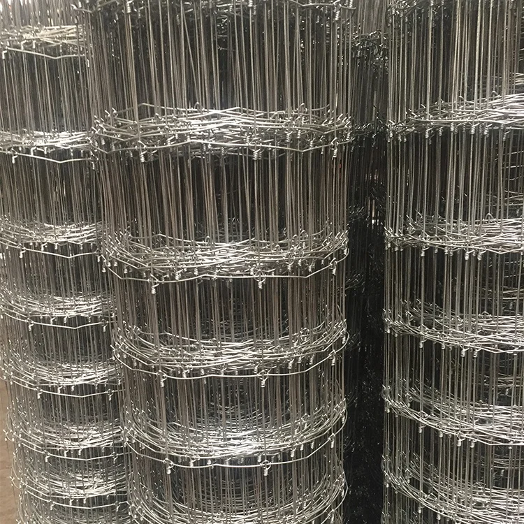 Galvanized Wire 1.2m height 50m 100m length fixed knot hinge joint hog wire fencing roll price