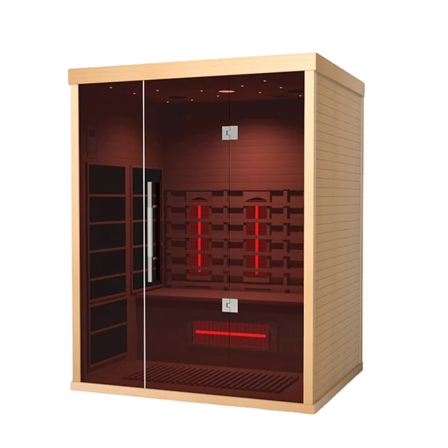 Traditional Wooden 3 Person Far Infrared Sauna
