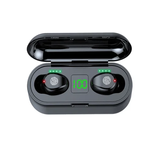 
FBA Amazon Best quality auriculares wireless TWS 2000mah F9 earbuds 5.0 stereo digital touch earphone TWS F9 