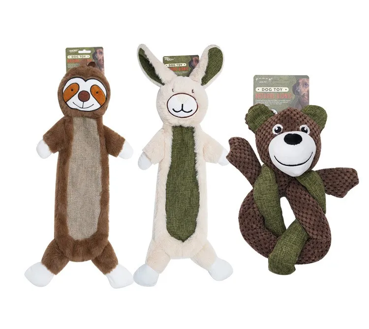 Kingtale Custom Pet Suppliers Dog Accessories Sloth Shape Squeaky Dog Toys Plush Toy For Dog