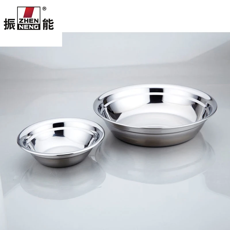 22cm shengfu thickened stainless steel plate dumplings home dish meat tray round tray stainless steel tray