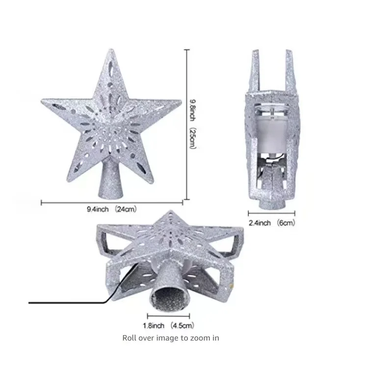 Hot selling Christmas tree topper lights led flashing star lights led rotating projector lights for holiday decoration