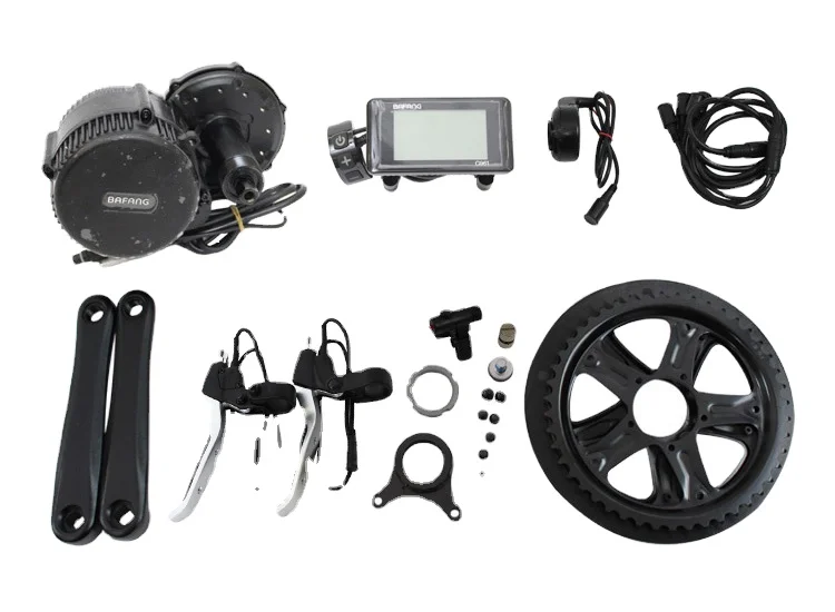 Bafang 8Fun BBS02B 36V 500W mid-drive motor kits 68mm BB central drive ebike kits with built in controller Color display