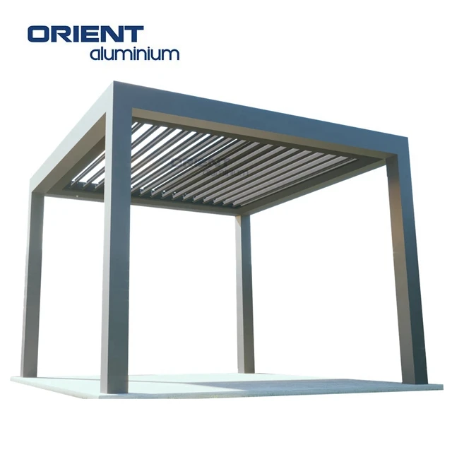 Motorized Bioclimatic Pergola Aluminium Outdoor Motorized Easily Assembled Pergola Manual Louvered Pergola