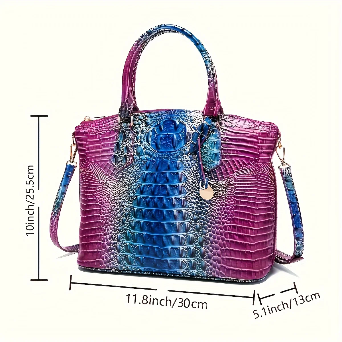 Vintage Ladies Hand Bags High Quality PU Leather Shoulder Bag Top Handle Purse Crocodile Pattern Handbags for Women Luxury