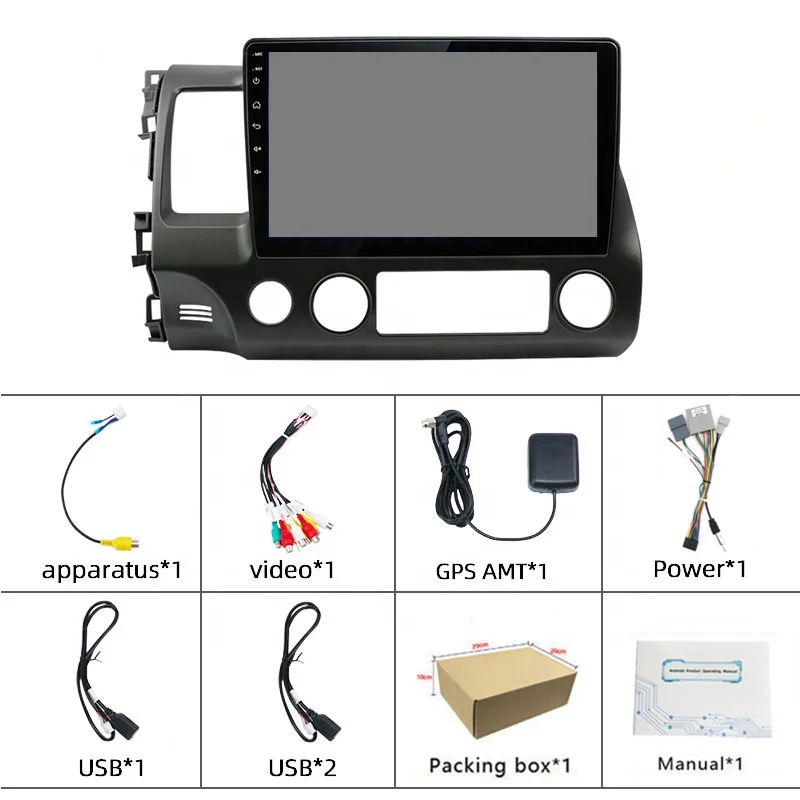 Carplay radio 10.1 inch car video android GPS WIFI 2+32GB AM/RDS Car dvd player for honda Civic 2006-2011