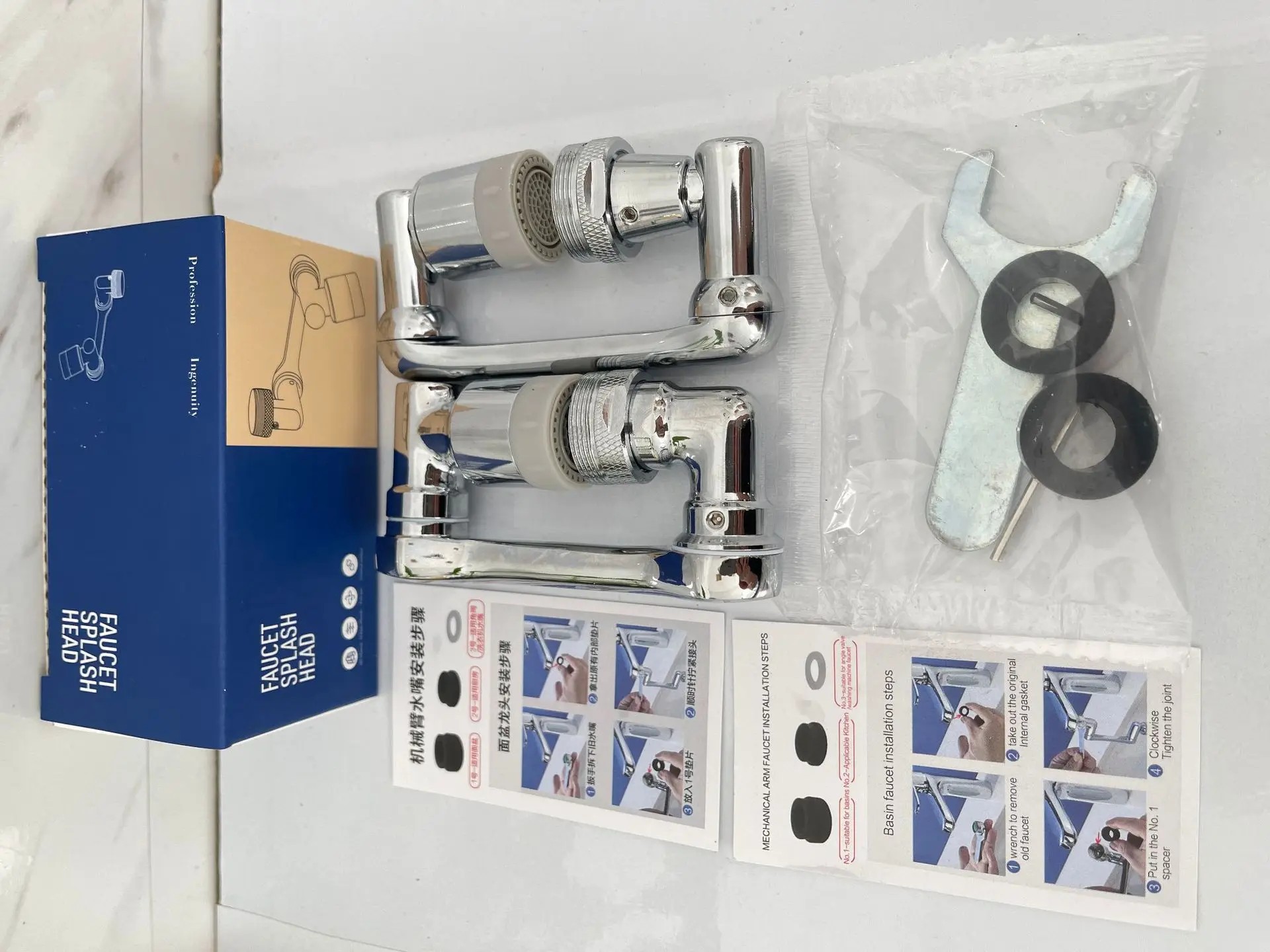 Large Angle Rotating Splash Filter Faucet 2 Water Modes for Eye and Gargle Portable Washing