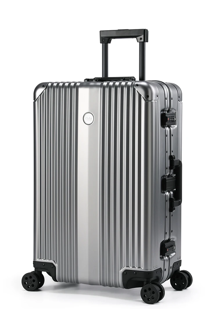 Aluminum Alloy Frame Luxury Luggage  Case 20 inch Shining Non-zipper Lock Style Wholesale in Stock