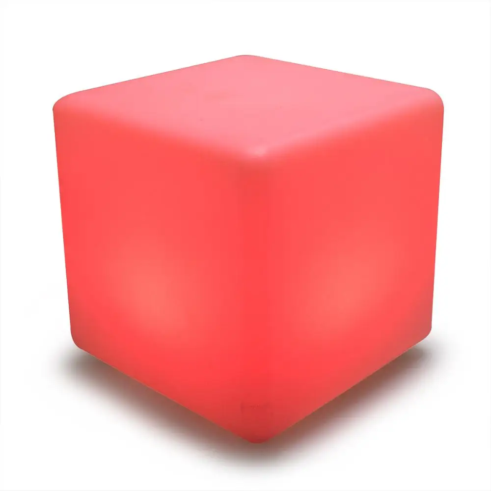40cm glowing color changing led lighted furniture plastic cube seating led lighting cube