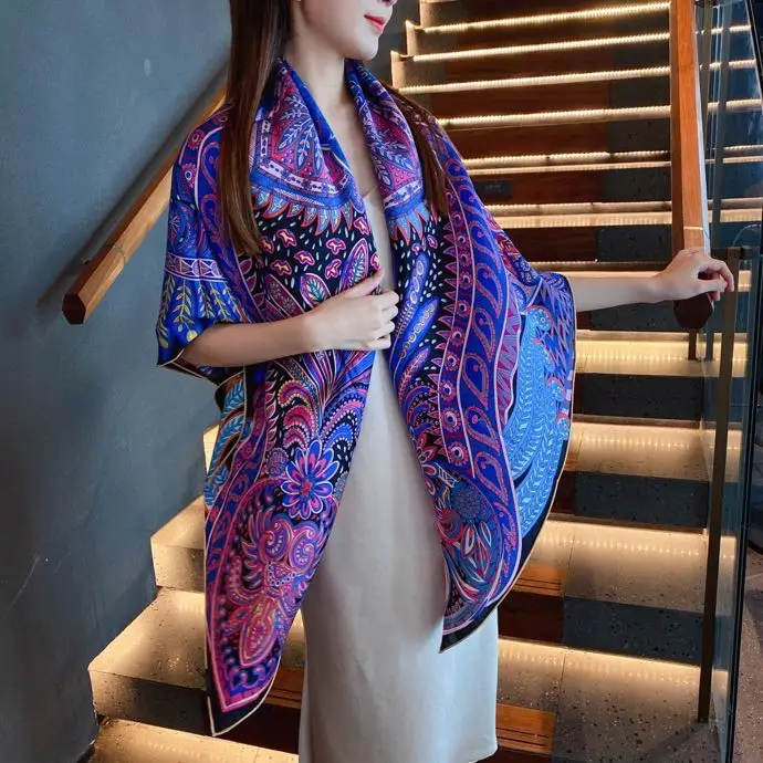 Custom Luxury Headband Silk Scarves Double Sided Satin Silk Scarf Square Silk Scarves From China