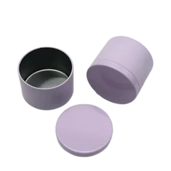 Wholesale custom food empty candle tin containers round tinplate cainster metal matte black 200g 250g tea and candle tin cans