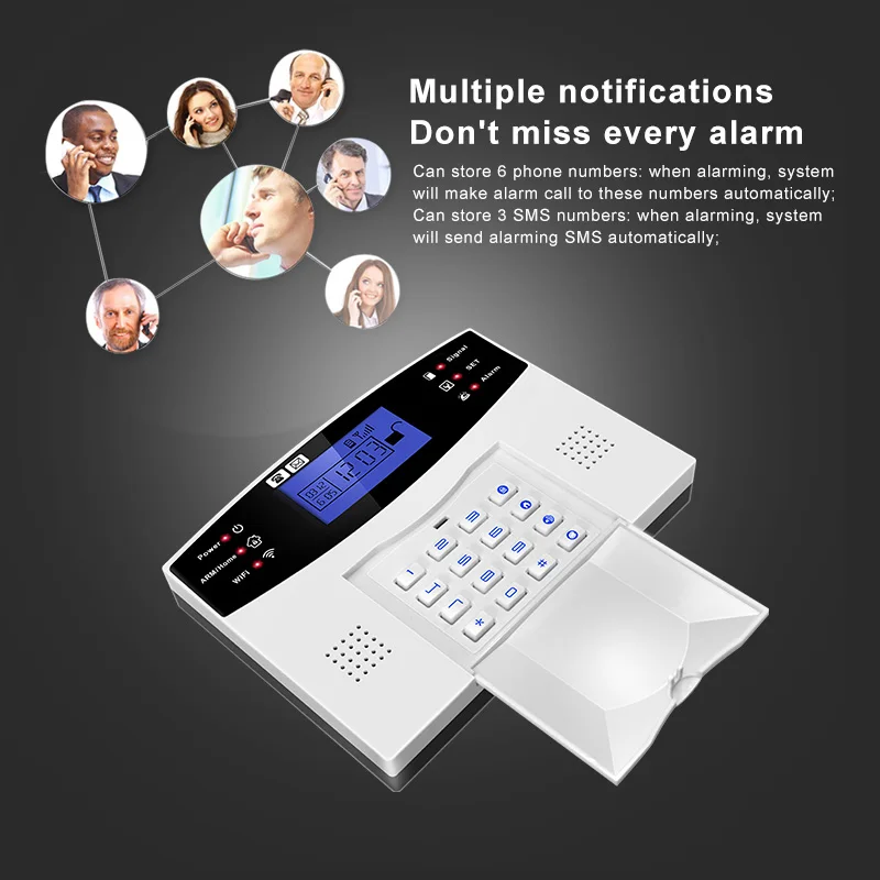 WIFI + GSM Home Alarm System Rechargeable Battery Security Tuya GSM WIFI Alarms