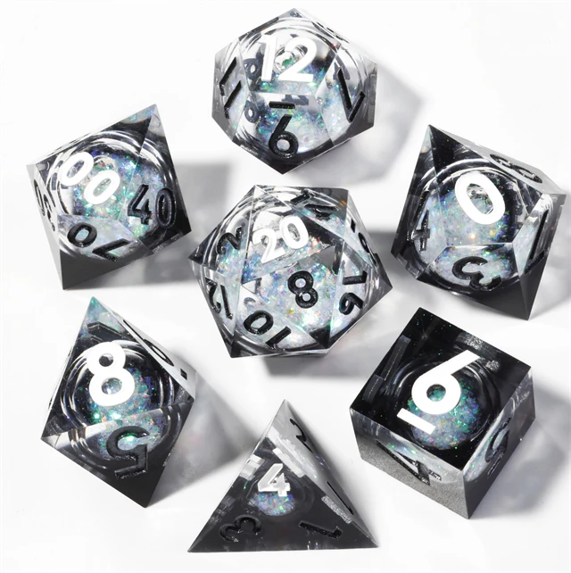 Мини-Планета высокого качества из смолы RPG Dungeons and Dragons D4 D6 D8 D10 D12 D % D20 жидкое ядро 7 шт. кости для настольных игр