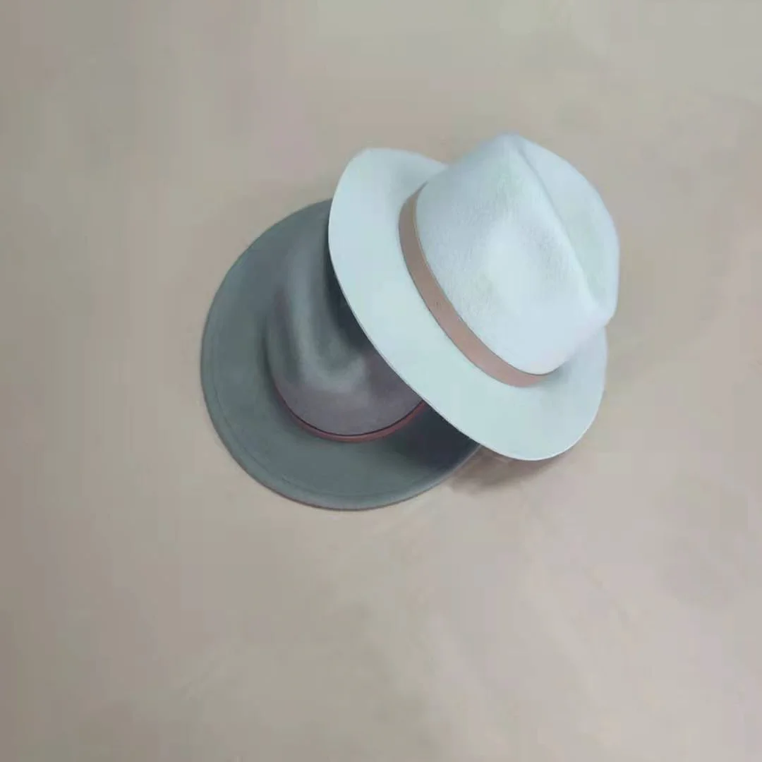 Small Order Accept Kids Fedora Wool Felt Hats with Chains