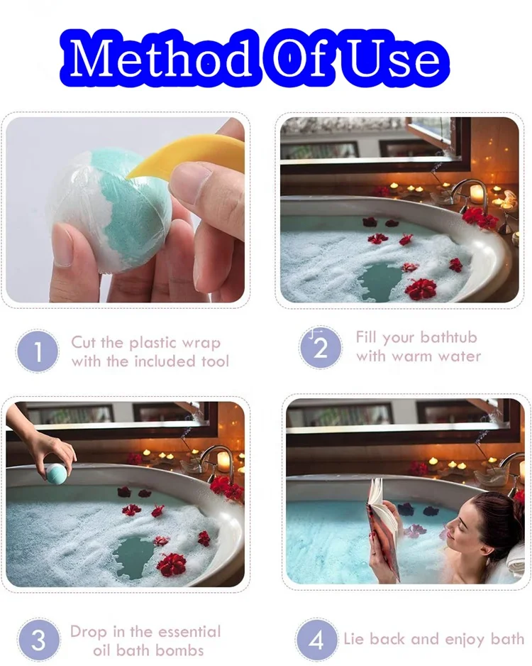 40g handmade lavender  dry flower bath bomb organic natural foot bath bomb gift set