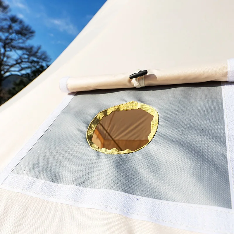 Outdoor Luxury Waterproof Large Room Canvas Star Pumpkin Type Family Bell Tent For Camping