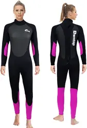 Ladies Wetsuit 3mm Neoprene Diving Wet Suit with Back Zip Long Sleeve for Scuba Diving Snorkeling Surfing Cold Water