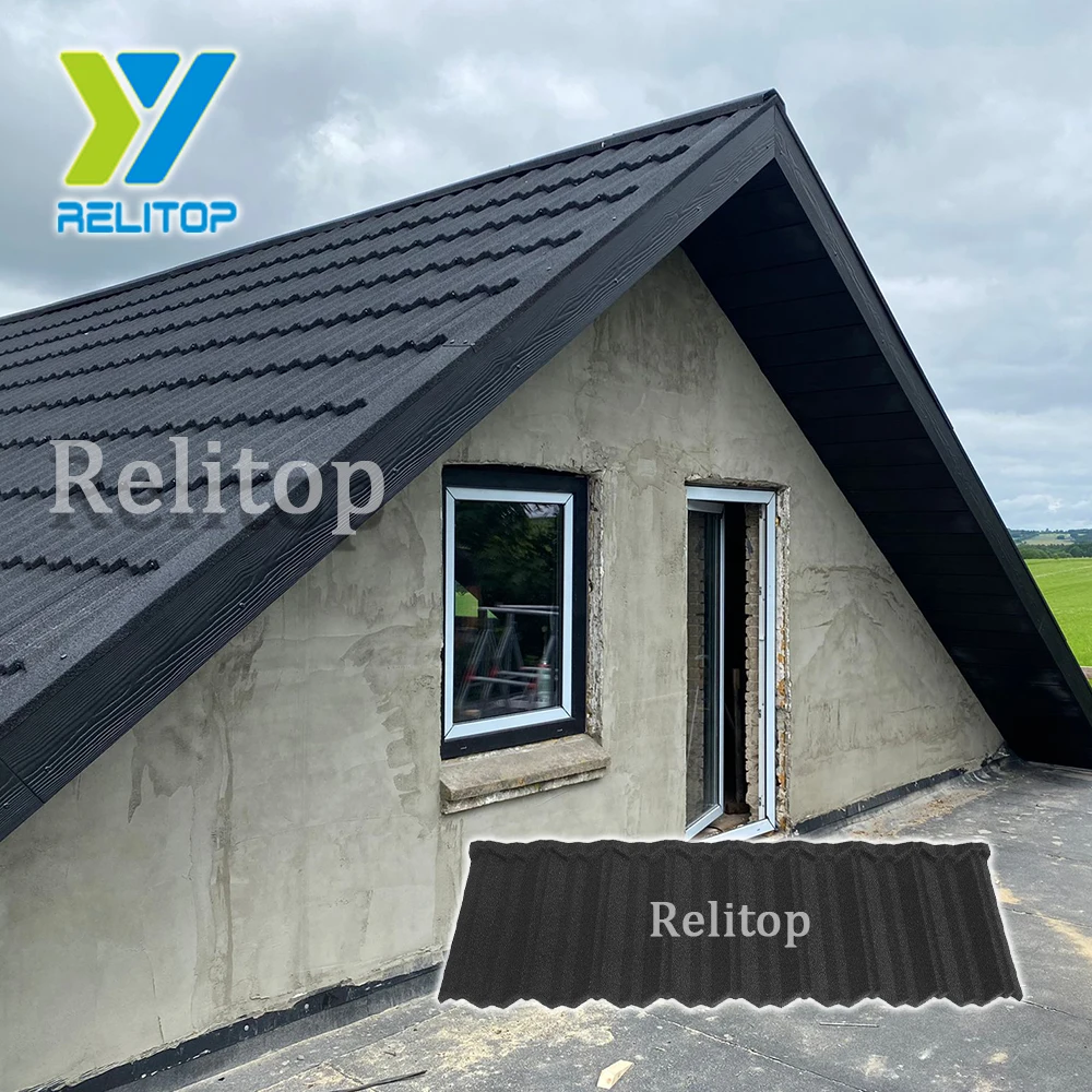 Coffee Color Nosen Type Stone Coated Steel Roof Tile  0.3mm 0.35mm 0.4mm 0.5mm Metal Roofing Sheet