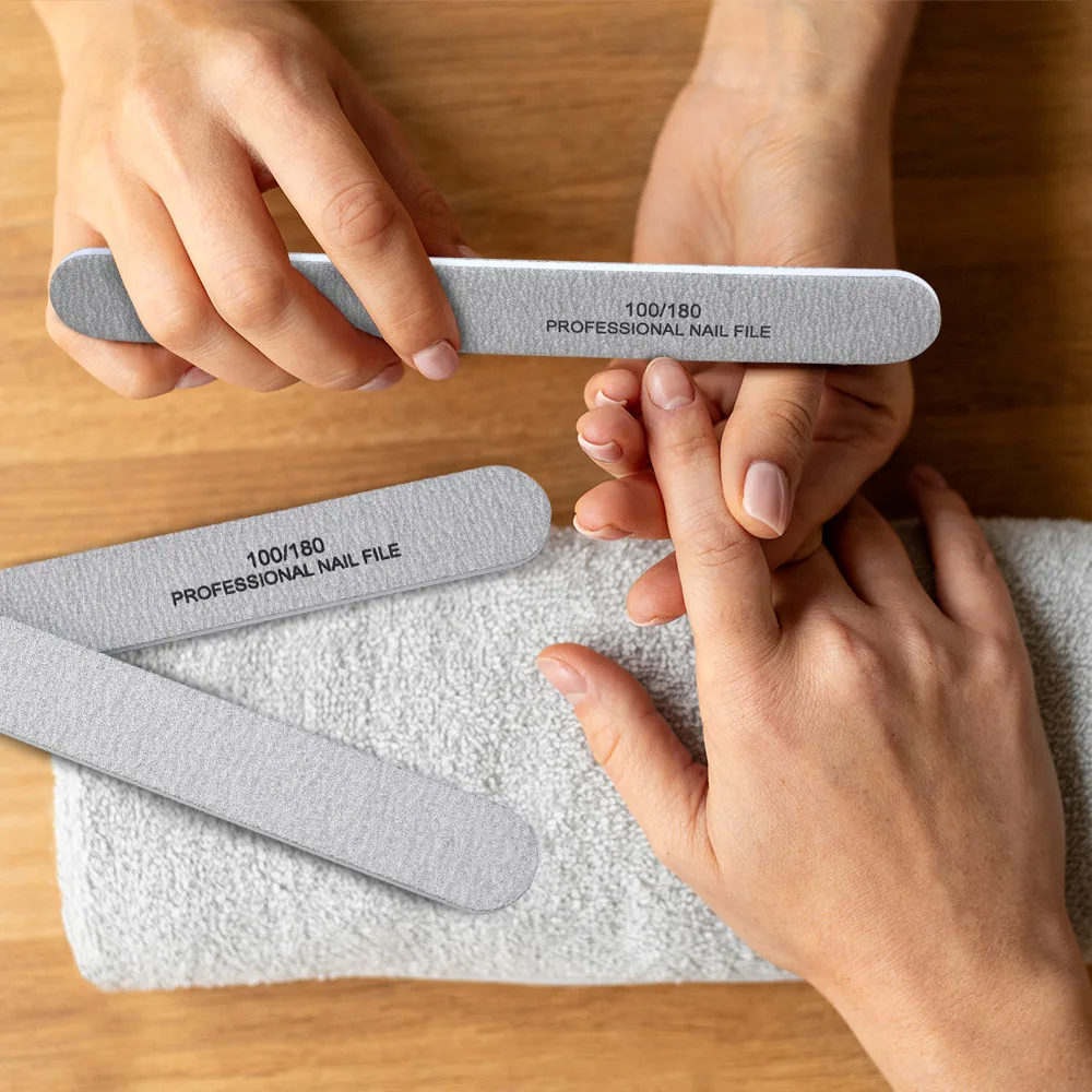OEM Custom Double-side Nail File 80/100 Sandpaper Plastic Nail File for Manicure