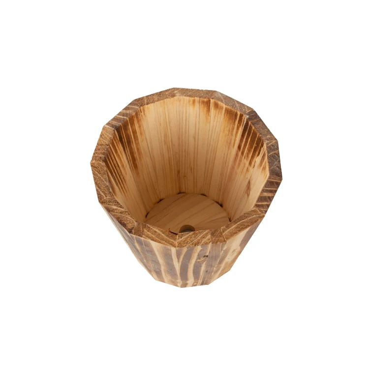 Garden Wooden Barrel Set of 3 Indoor Outdoor Wine Barrel Whiskey Planters Wooden Planter Wooden Bucket