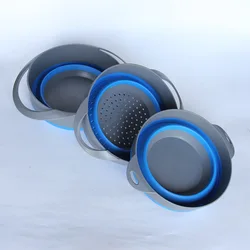 Kitchen Collapsible Silicone Strainer Drainer Set Folding Silicone Dish Drainer Kitchen Strainers Pasta Drainer